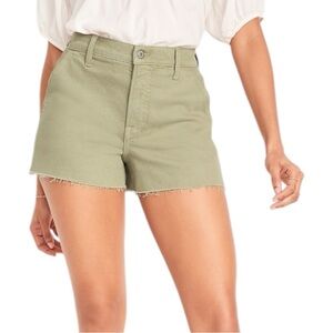Old Navy Size 6 Sage Wisdom-Sky High-A-line-Cutoff-Back Buckle-Jean Shorts